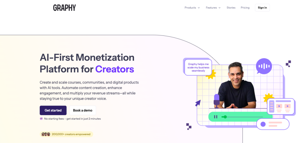 Graphy is an all-in-one platform for creators to build, grow, and monetize their online communities and content.
